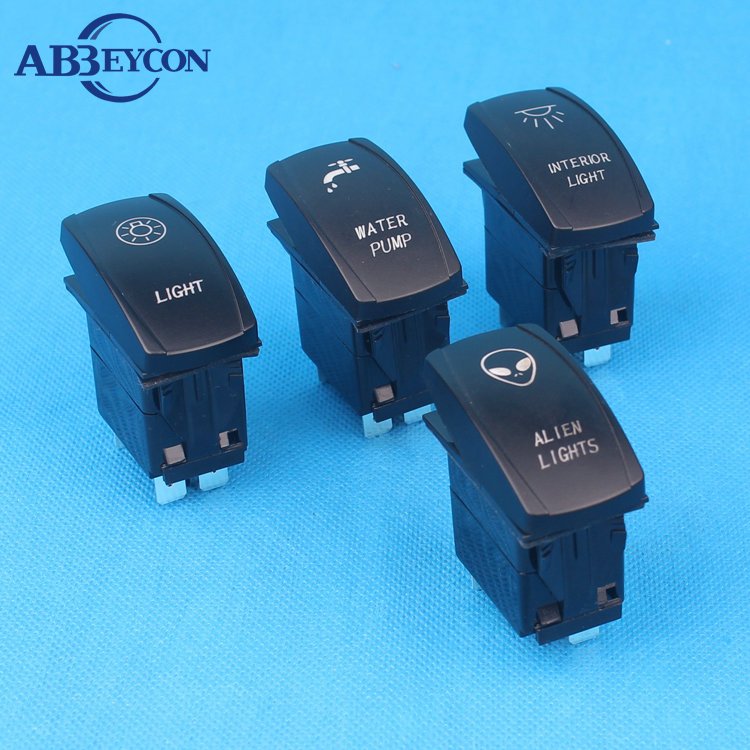 Automatic Dc 12V Carling Abs Waterproof Marine Illuminated Led Light Waterproof Rocker Switch Two-Color Led Light Rocker