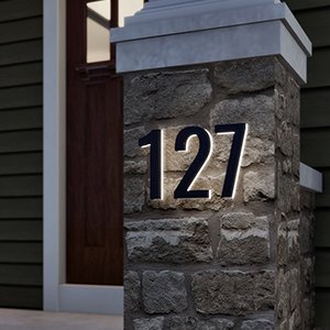 Customized 24V Solar Power House Door Number Sign Metal House Number Stainless Steel Lighted Led House Number