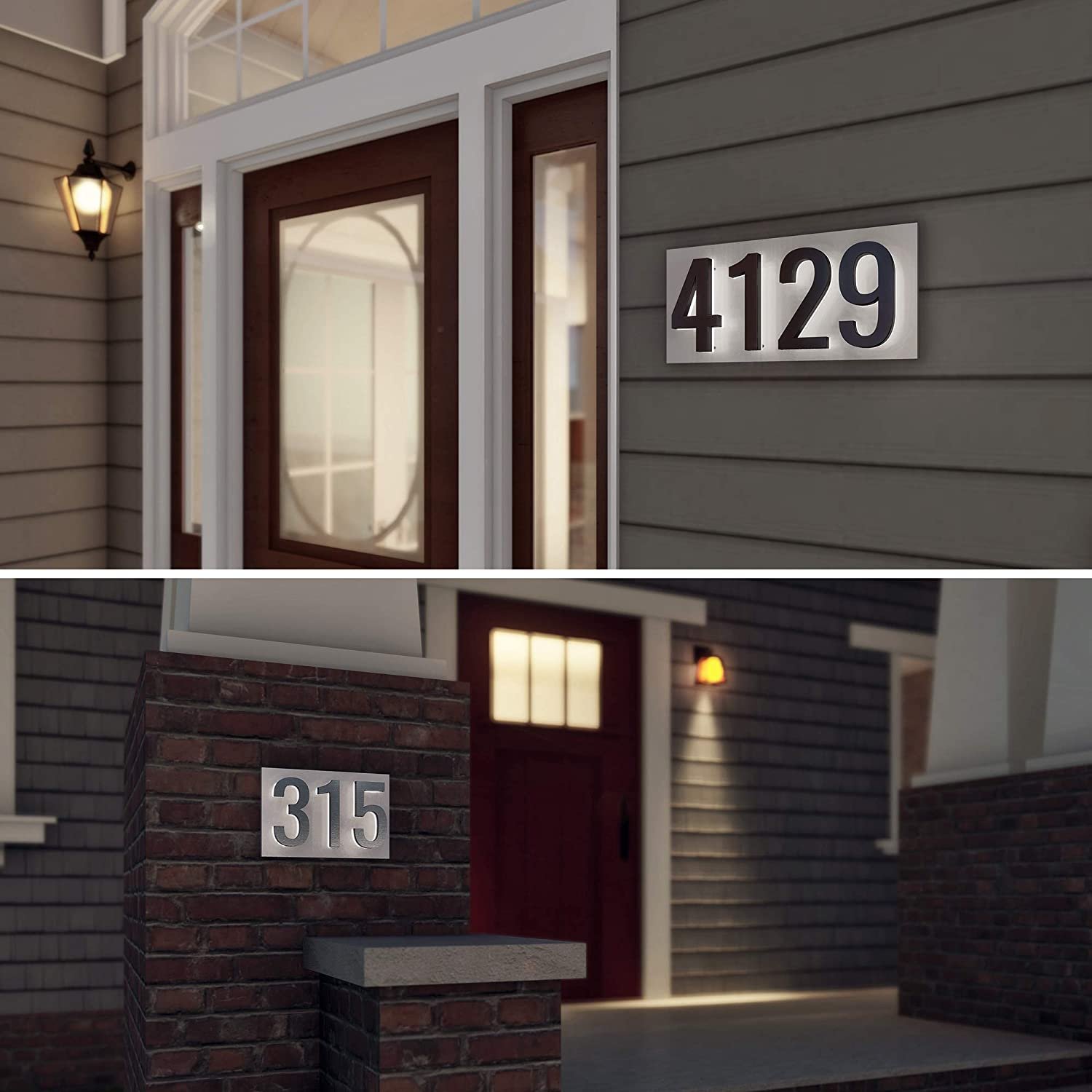 Customized 24V Solar Power House Door Number Sign Metal House Number Stainless Steel Lighted Led House Number
