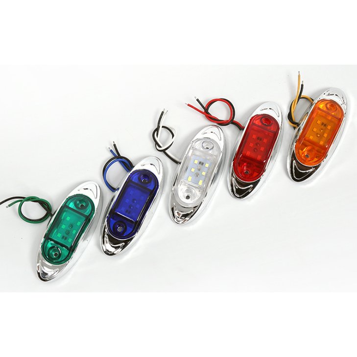 24V Electroplate Led Side Marker Light for Truck Trailer ATV Bus Engineering Vehicle Clearance Lights