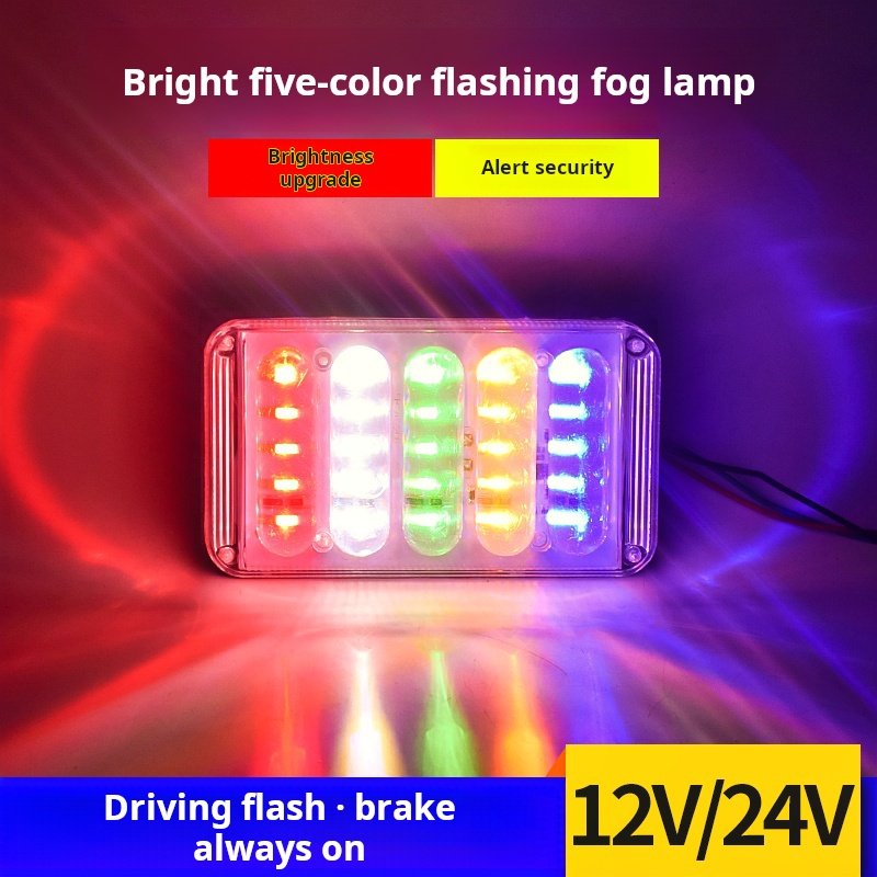 Truck 12 Volt 24v Flash Rear Lamp Car Brake Warning Fog-proof Light Car Trailer Anti-collision Strobe Light