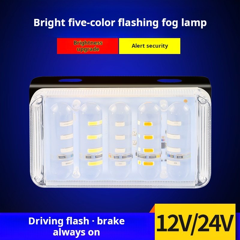 Truck 12 Volt 24v Flash Rear Lamp Car Brake Warning Fog-proof Light Car Trailer Anti-collision Strobe Light