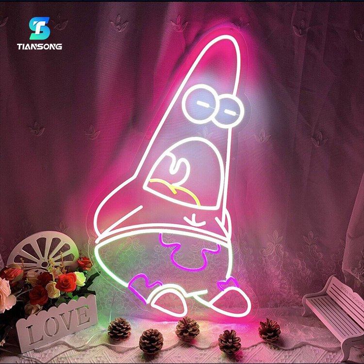 Anime Sponge Bob Patrick Star Neon Sign Custom Led Night Light for Home Party Birthday