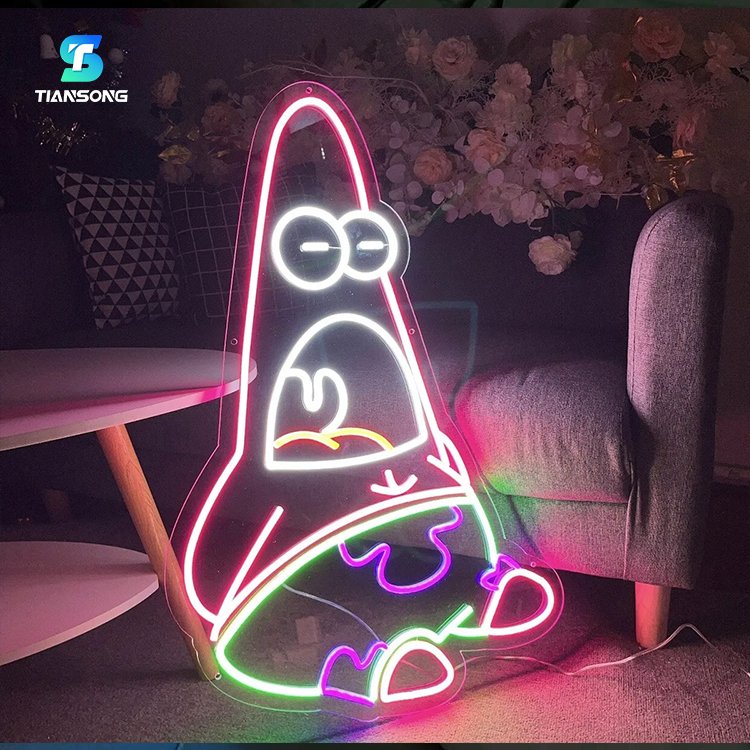 Anime Sponge Bob Patrick Star Neon Sign Custom Led Night Light for Home Party Birthday