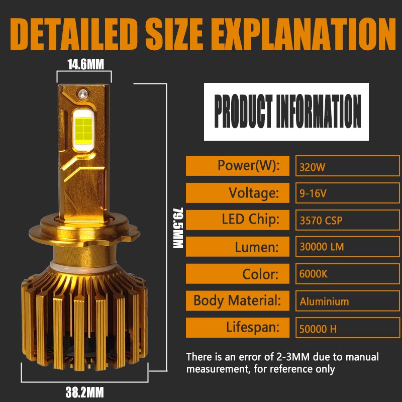 Carolyn Factory 30000lm 300W Auto Lighting Systems H1 H4 H7 H11 9005 Led Car Headlight Bulbs H13 9004 HB4 LED Headlight Kit