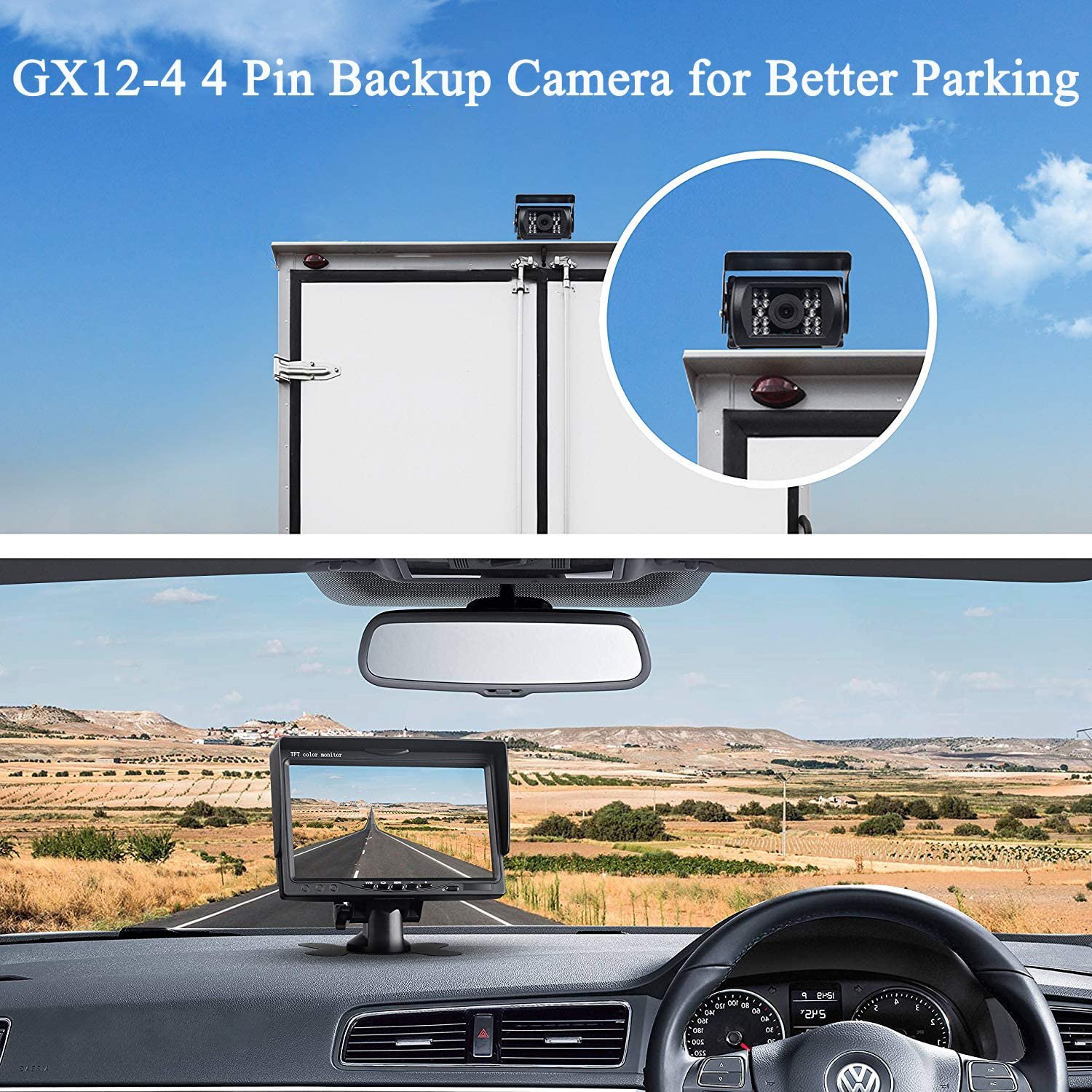 1080P AHD Backup Reversing Camera Infrared Night Vision Wide View Angle With 4 Pin Connector for RV Camper Truck Trailer Bus Van