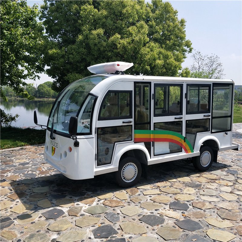 1100CC Displacement Gasoline Engine Oil Powered Fully Enclosed 8 Seat Patrol Car Gas Classic Sightseeing Bus