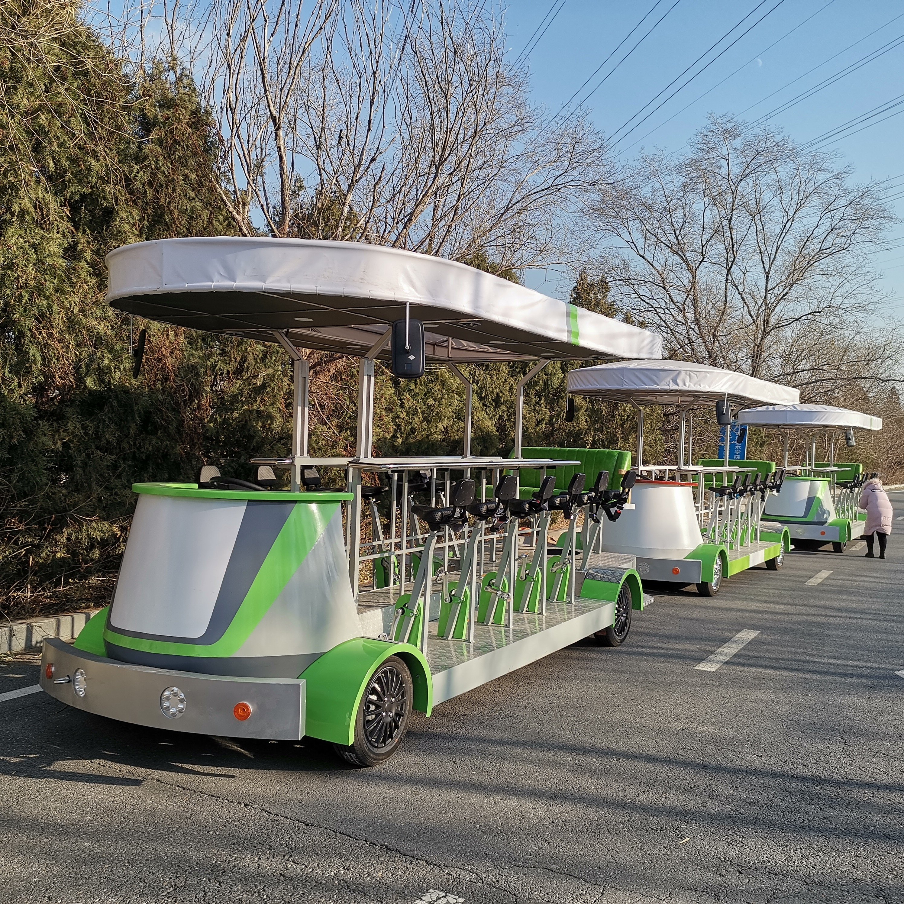 16 Seats Party Mobile bar Beer Bike Electric Pedal Bus Beer Bike