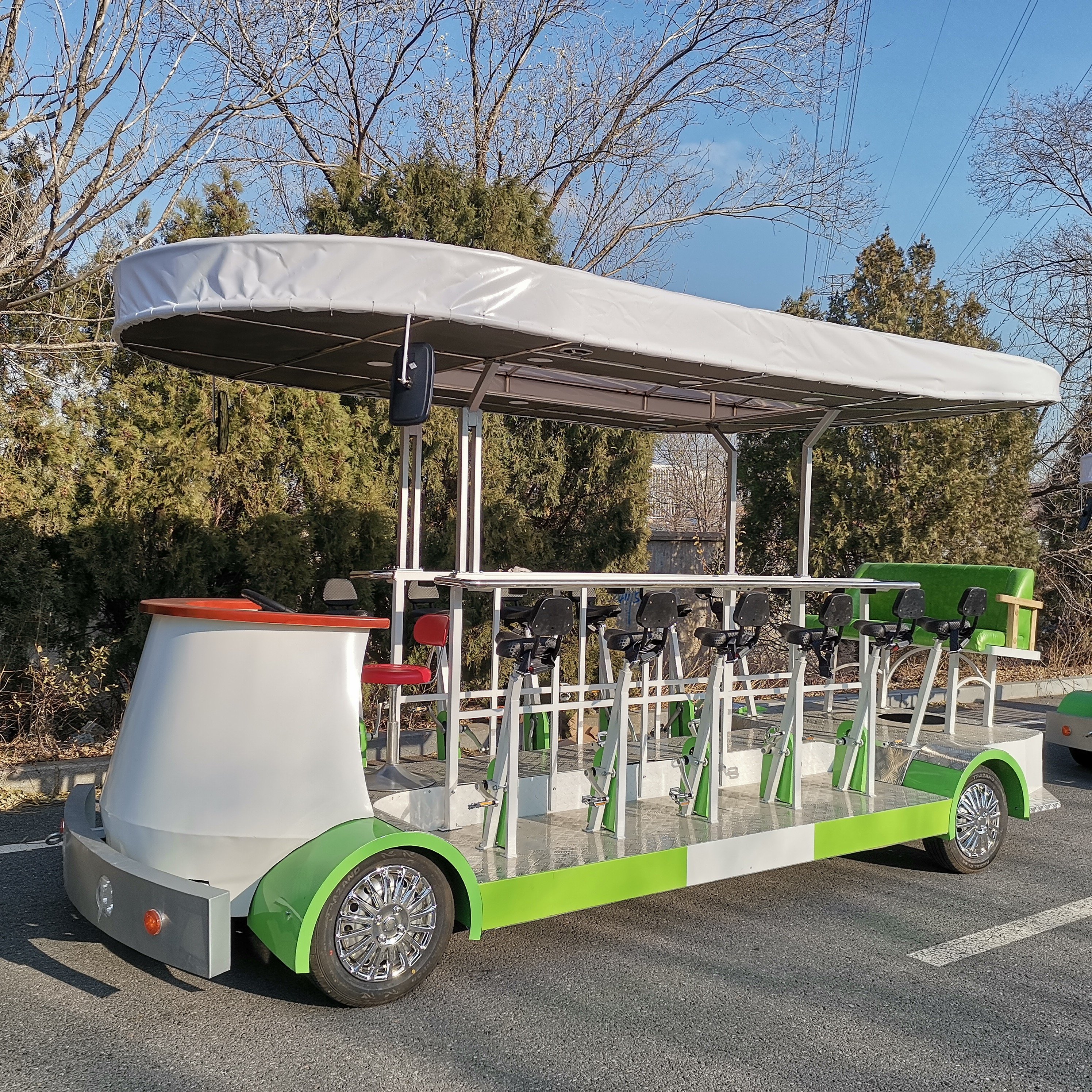 16 Seats Party Mobile bar Beer Bike Electric Pedal Bus Beer Bike