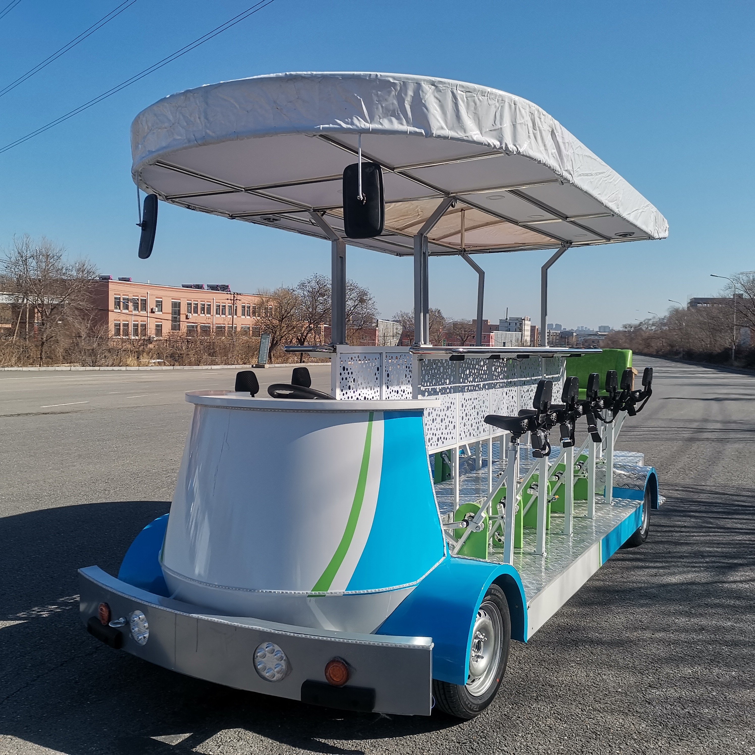 16 Seats Party Mobile bar Beer Bike Electric Pedal Bus Beer Bike