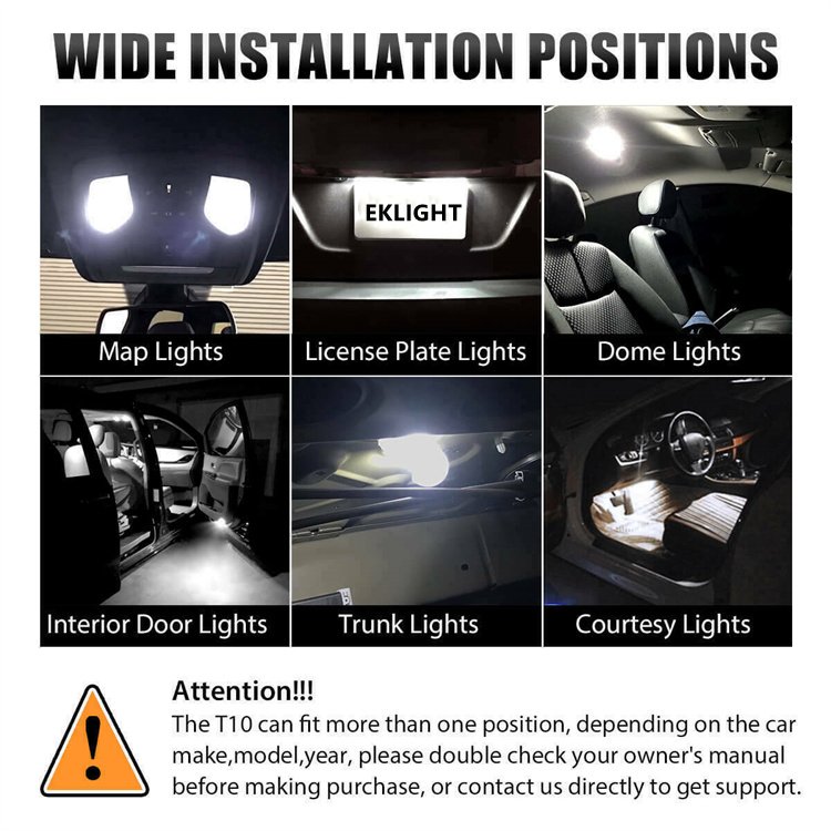 Car Led Dashboard Light Interior Trunk Lights Automotive Led Kits 194 501 W5w T10 Led Light for 12V Cars