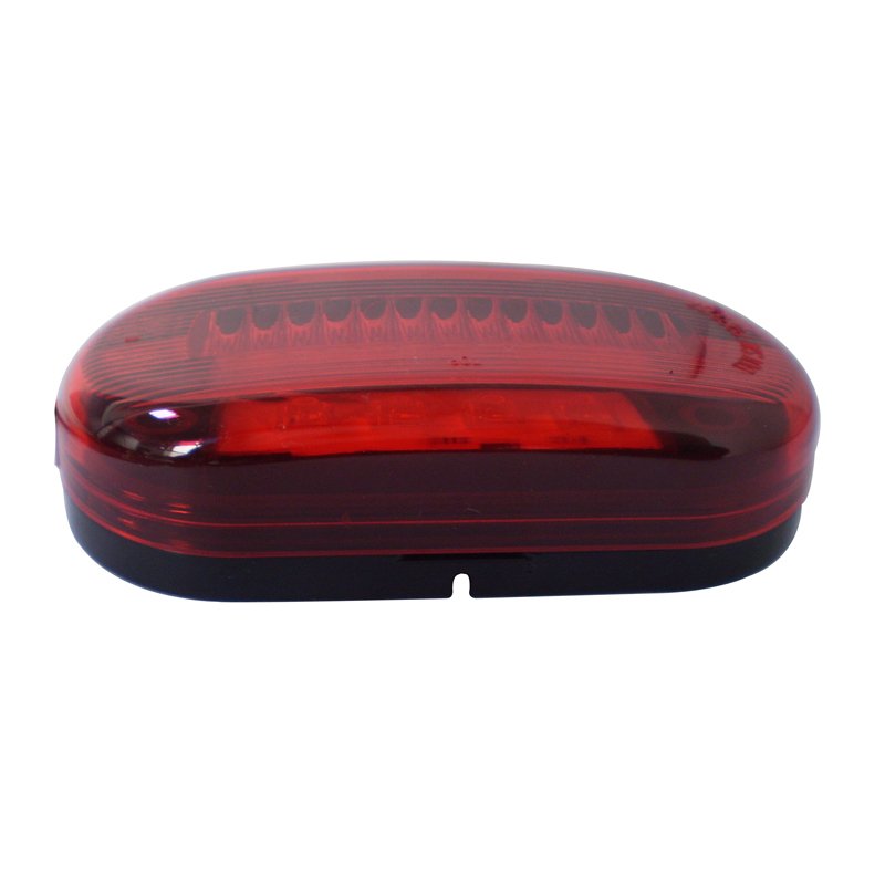 Hot Sale 4 Inch Oval sealed Side Marker Light Wire Connect Red PC Lens 4 Number LED Clearance Light for Truck Trailer School Bus