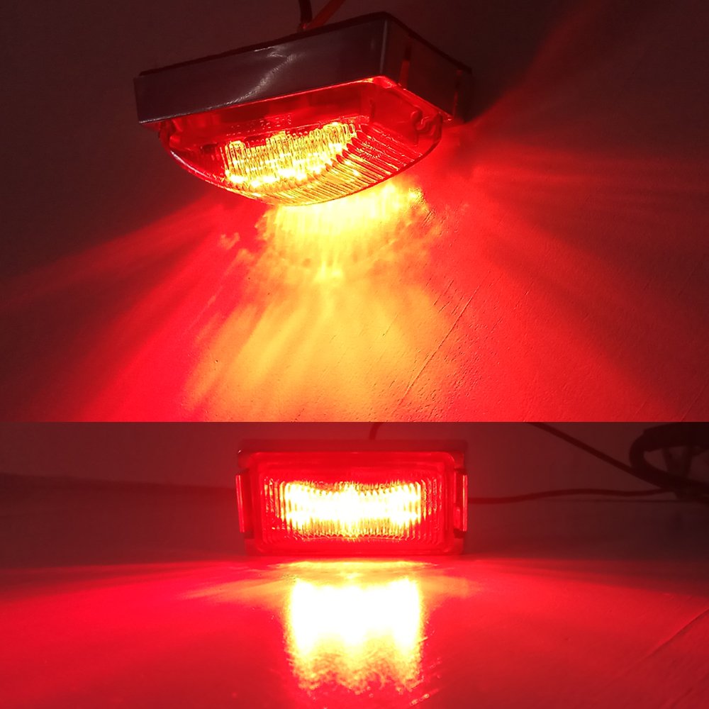 12V SAE Vehicle Light Practical 2" RED LED Side Marker and Clearance Emergency Lamp for RV/Truck/Tractor