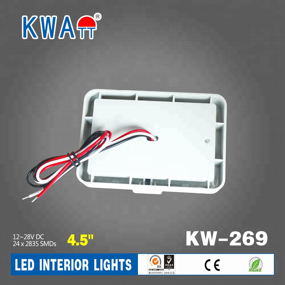 Factory High Quality High Lumen Newest 24LED 12-24V Rectangle Vehicle Auto Interior Lights for Caravan,Cabin,RV ETC With CE,RoHS