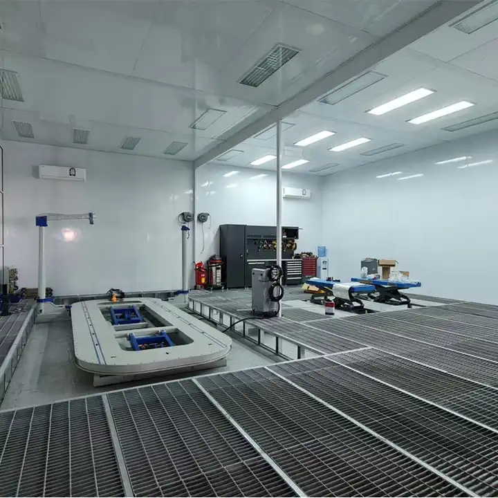 15m Large Spray Booths for Bus Truck Painting Heavy Duty Truck Paint Baking Room Diesel Heating System Spraying Oven for Sale