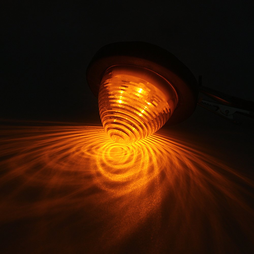 2 Inch Beehive Waterproof Amber LED Truck Trailer Bus Lorry Clearance Lamp Side Marker Lights