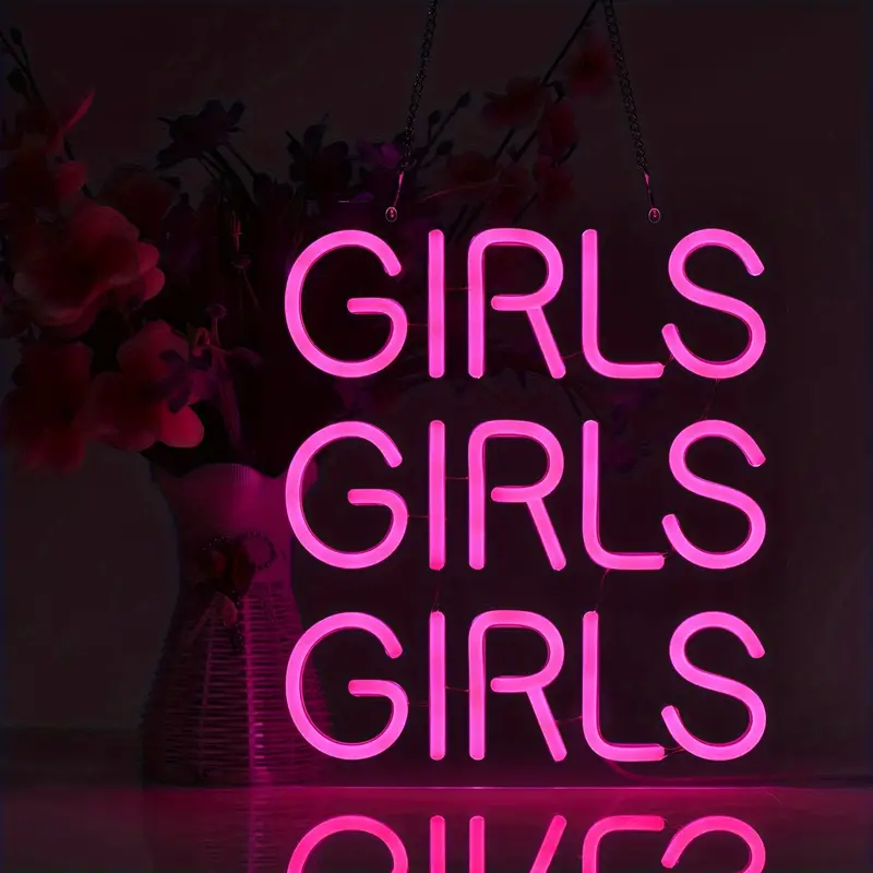 Neon Signs Girls Beer Bar Home Art Neon Light Handmade LED Neon Lights Sign With Dimmer for Bedroom Office Hotel Pub