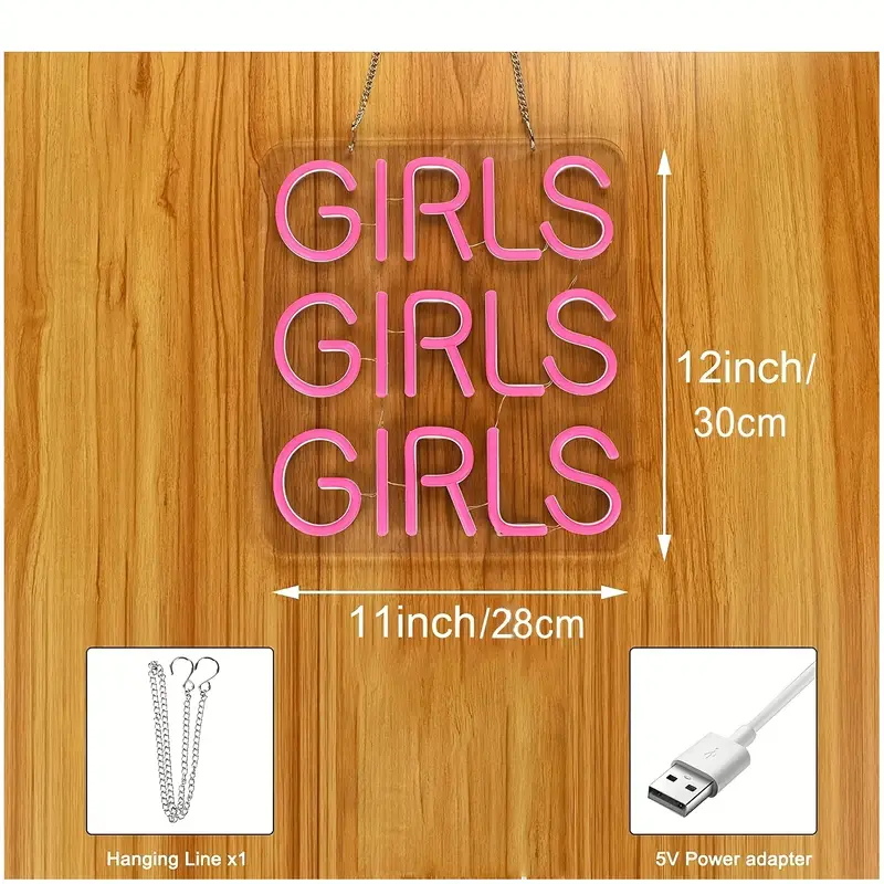 Neon Signs Girls Beer Bar Home Art Neon Light Handmade LED Neon Lights Sign With Dimmer for Bedroom Office Hotel Pub