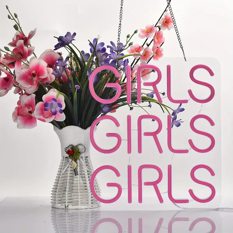 Neon Signs Girls Beer Bar Home Art Neon Light Handmade LED Neon Lights Sign With Dimmer for Bedroom Office Hotel Pub