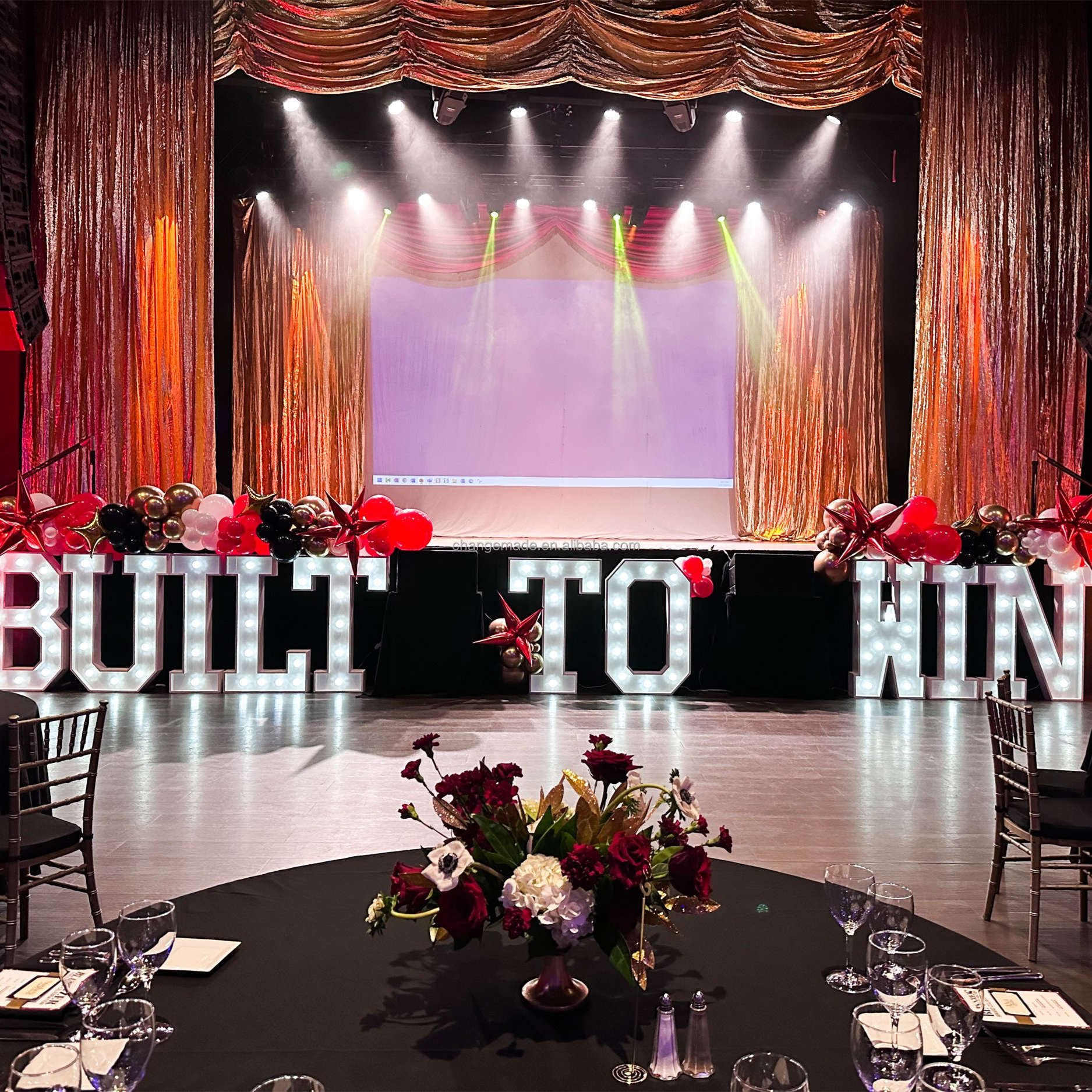 High Quality Custom Illuminated Big Led Front Lit Large Marquee Letters Light Signs 4ft Numbers Lights for Wedding Love