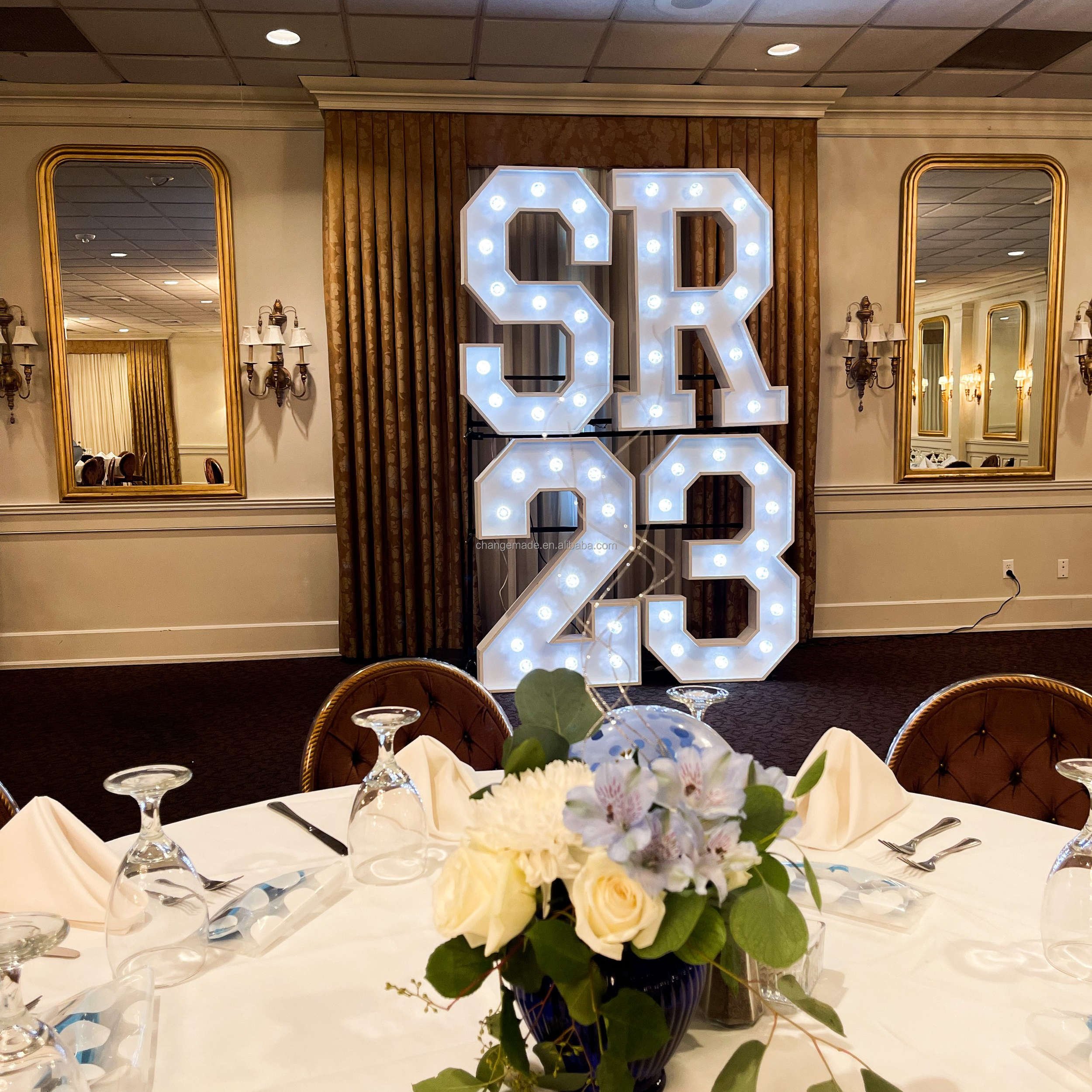 High Quality Custom Illuminated Big Led Front Lit Large Marquee Letters Light Signs 4ft Numbers Lights for Wedding Love