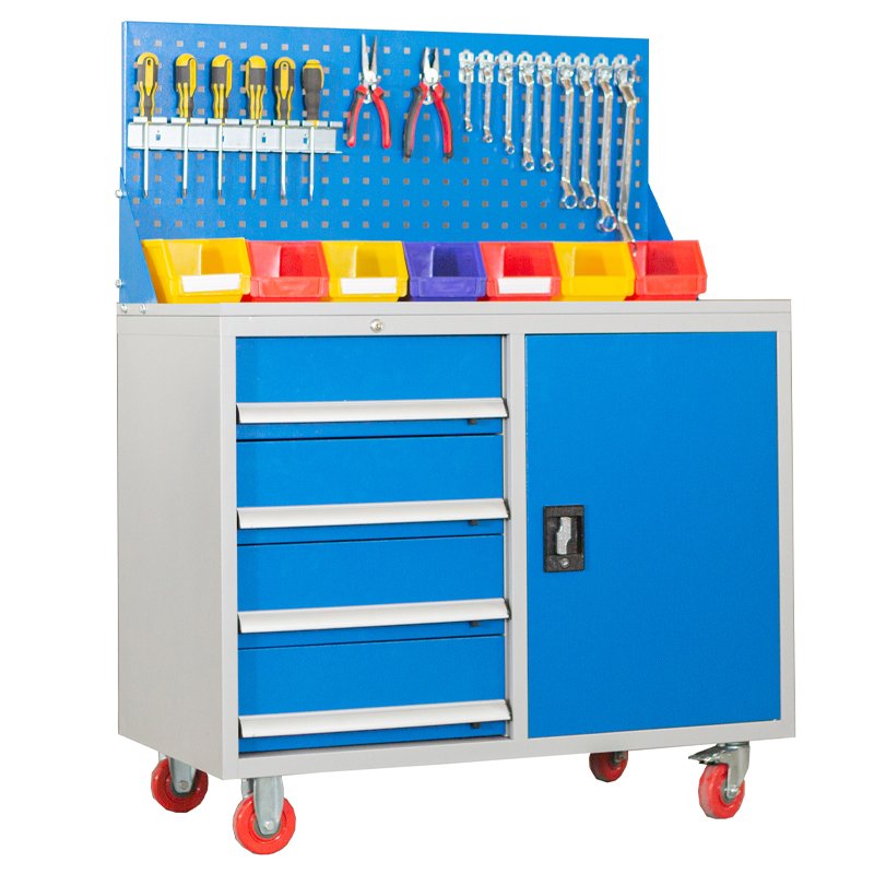 Heavy-Duty Two-Drawer Tool Chest Auto Repair Workshop Metal Multifunctional Repair Trolley Auto Workshop Storage Features