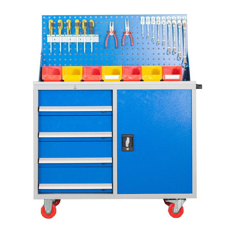 Heavy-Duty Two-Drawer Tool Chest Auto Repair Workshop Metal Multifunctional Repair Trolley Auto Workshop Storage Features