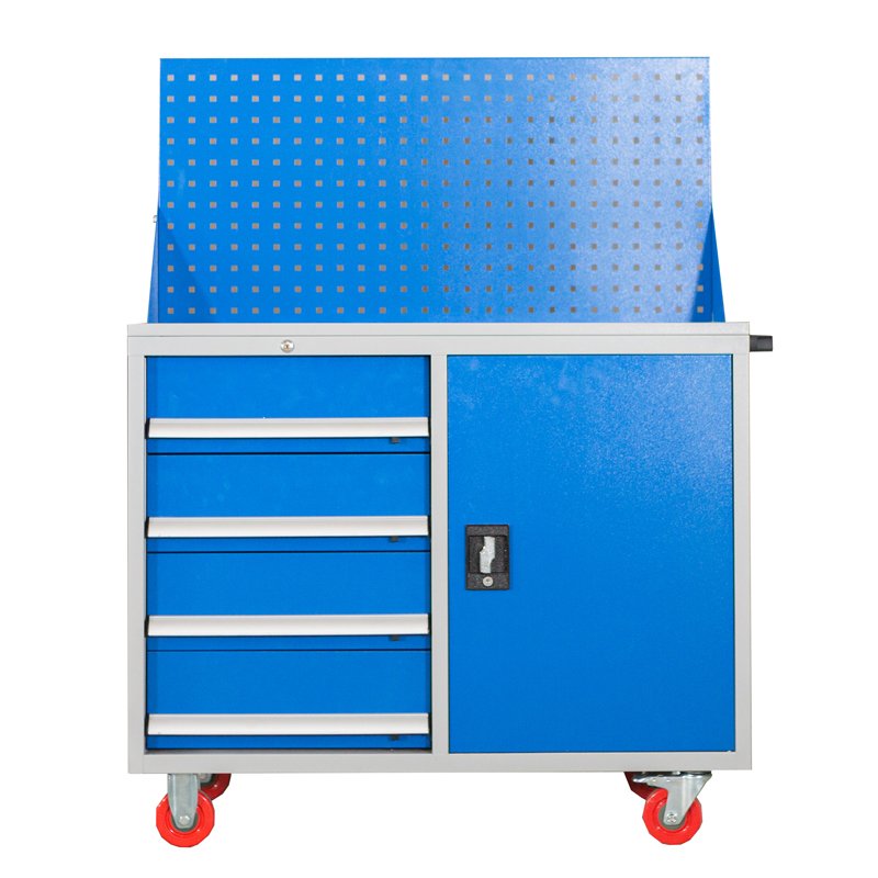 Heavy-Duty Two-Drawer Tool Chest Auto Repair Workshop Metal Multifunctional Repair Trolley Auto Workshop Storage Features
