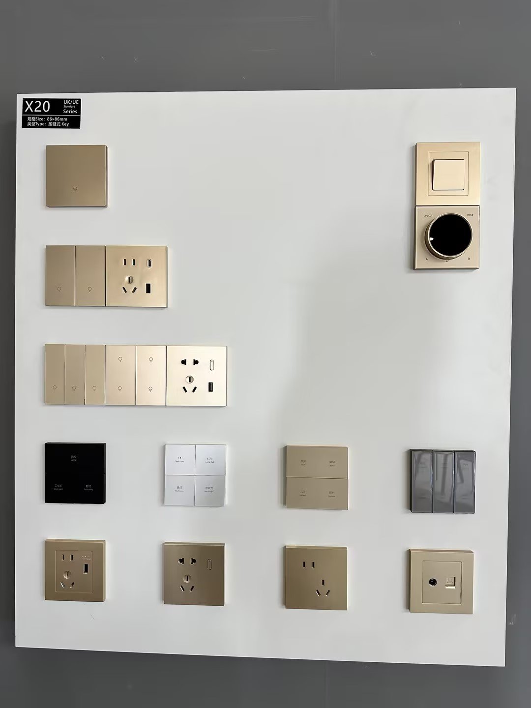 Factory Modern Switch Electrical Sockets Switches UK Standard Electric Accessories for House 3 Gang 1 Way Wall