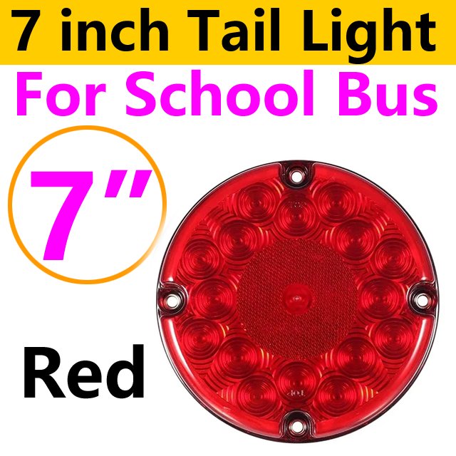 Factory Wholesale 7 Inch Amber Red School Bus LED Rear Signal Lamp Turn Brake Tail Light for Transit Vehicle & Refuse Hauler