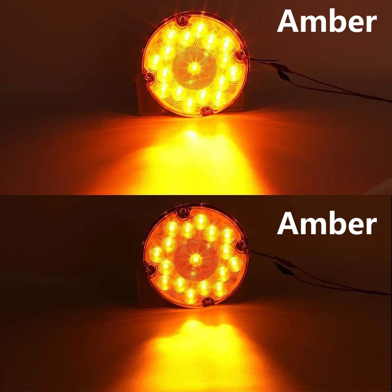 Factory Wholesale 7 Inch Amber Red School Bus LED Rear Signal Lamp Turn Brake Tail Light for Transit Vehicle & Refuse Hauler