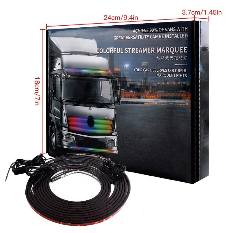 24v Trailer Van Bus Lorry Caravan Led Light Fog Truck Warning Driving Grille Streamer Light Strip for Truck Accessories Lights