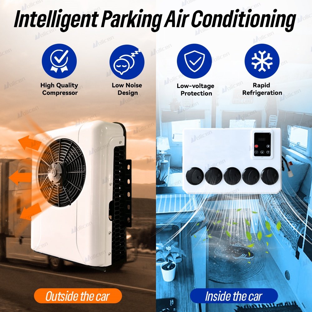 12V Compressor Truck Parking Air Conditioner Unit R134A Split Caravan & Camper Van Cabin for Bus & 24V Air Conditioner Systems