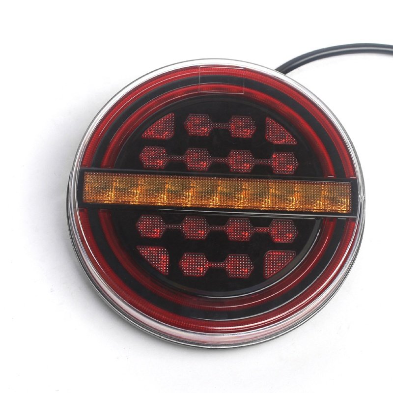 IP67 Waterproof 24V Trailer Truck Round Led Hamburger Tail Lights Rear Lamp for Lorry Van Caravan Campe