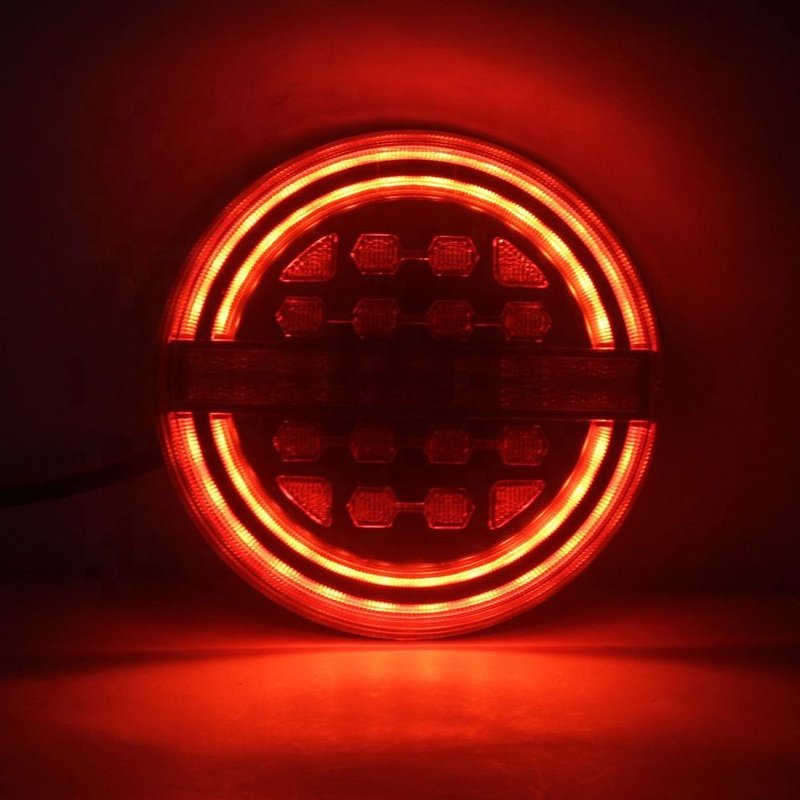 IP67 Waterproof 24V Trailer Truck Round Led Hamburger Tail Lights Rear Lamp for Lorry Van Caravan Campe