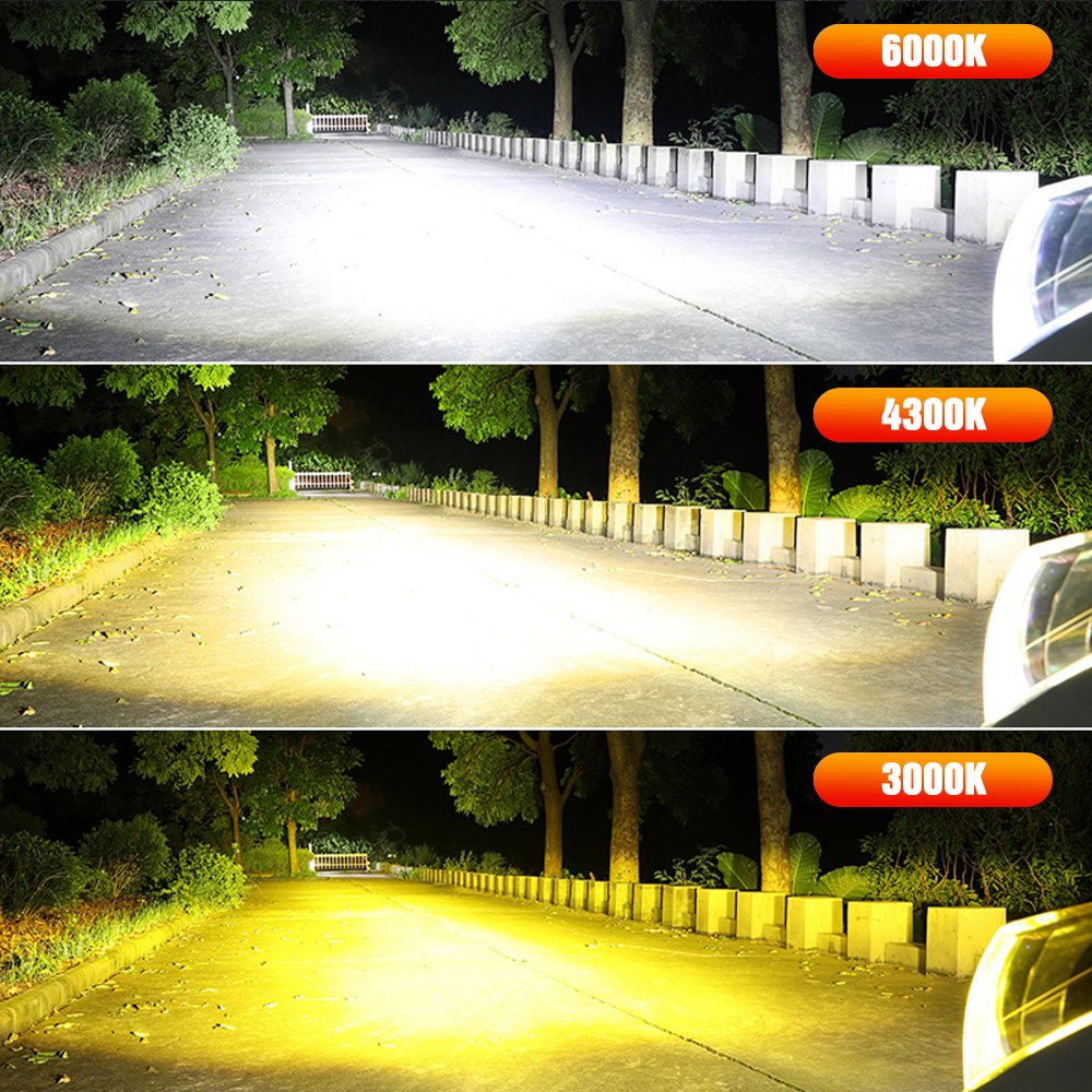 New V8T Tri-color 6000K&4500K&3000K Auto Lighting System Led Headlight Car H11 9005 9006 H4 H7 Led Headlights