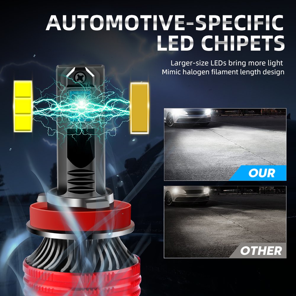 4575 CSP High Power Auto Lighting System 3 Color Led Headlight Bulb H4 H11 H7 Led Light for Universal Car