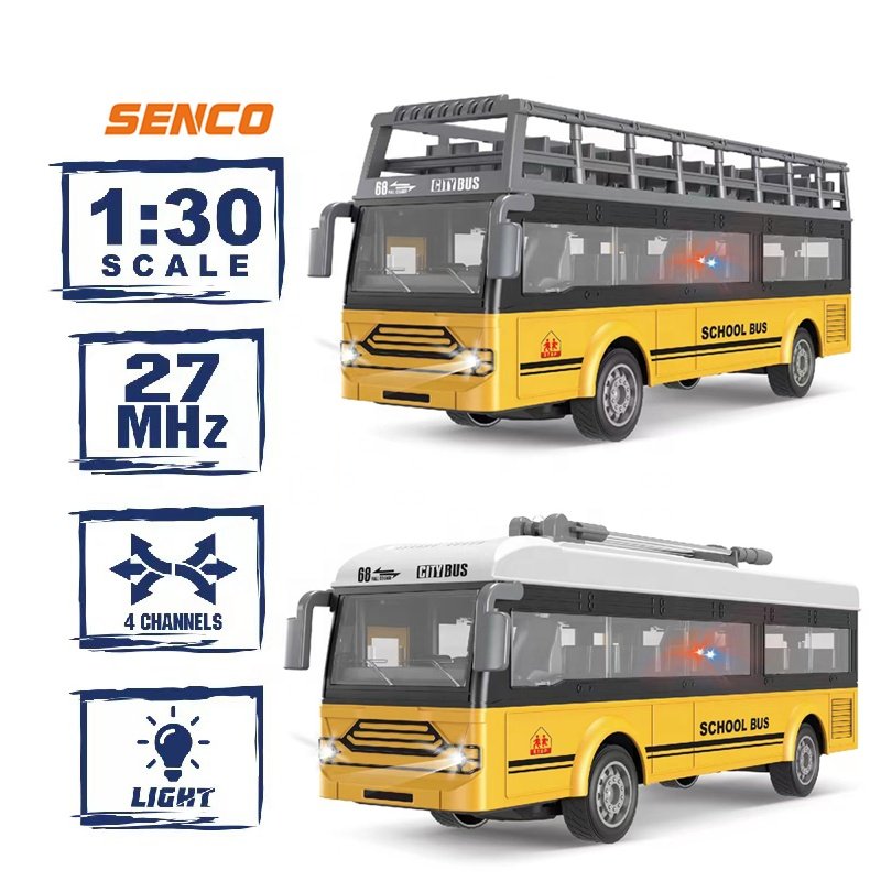 Senco Double Decker School Bus Toy Remote Control School Bus Monster Toy Remote Control Toy Bus for Kids