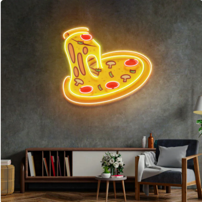 Custom Pizza Wall Led Light up Sign Store Business logo Design Led Custom Store Business Signboard Led Lighting for Advertising