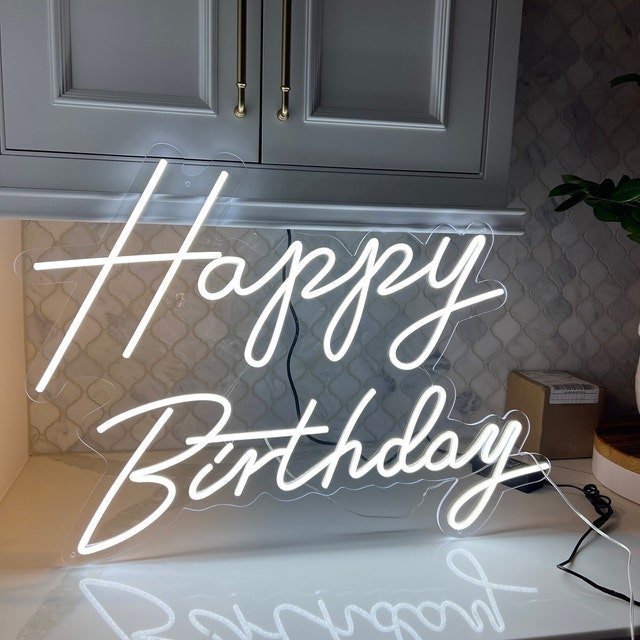 Happy Birthday Neon Sign Custom Party Neon Sign Acrylic Flex Led Custom LED Light Yard Decor Sign