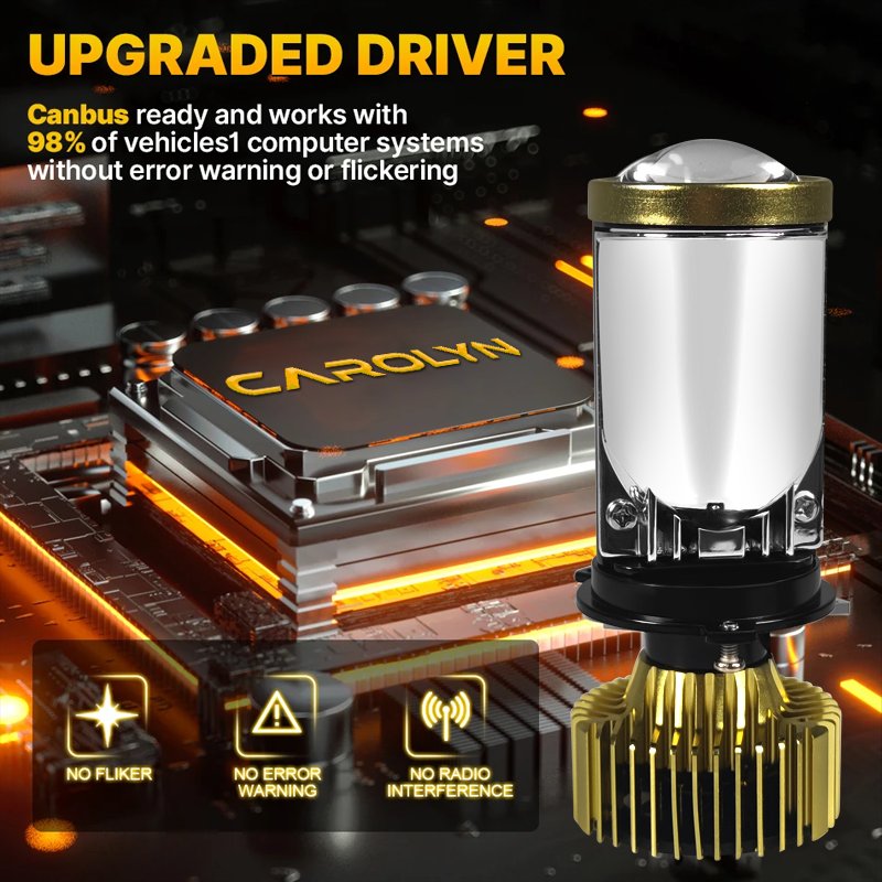 H4 Led Headlight 6000k Bulb 72W H4 min Led Projector Lens Csp Chip Bombillo IP68 Waterproof Bifocal Lens H4 Led Lights for Car