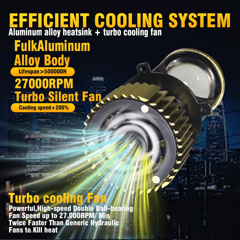 H4 Led Headlight 6000k Bulb 72W H4 min Led Projector Lens Csp Chip Bombillo IP68 Waterproof Bifocal Lens H4 Led Lights for Car