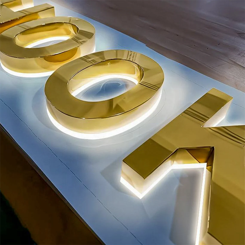 3d Backlit Sign, 3d Led Signage, Custom Outdoor Logo, Light Sign 3d Brushed Metal 3d Business Sign 3d Custom Sign for Office