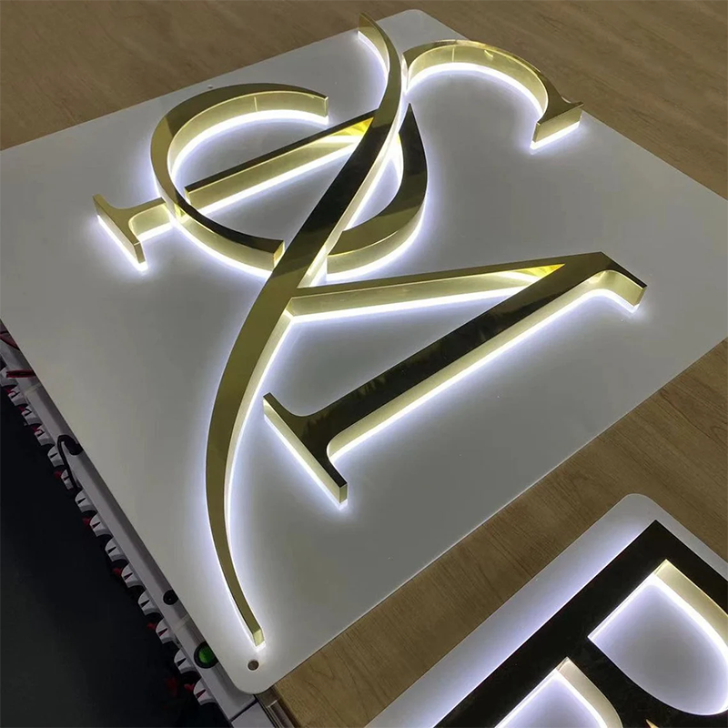 3d Backlit Sign, 3d Led Signage, Custom Outdoor Logo, Light Sign 3d Brushed Metal 3d Business Sign 3d Custom Sign for Office