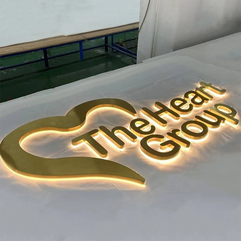 3d Backlit Sign, 3d Led Signage, Custom Outdoor Logo, Light Sign 3d Brushed Metal 3d Business Sign 3d Custom Sign for Office