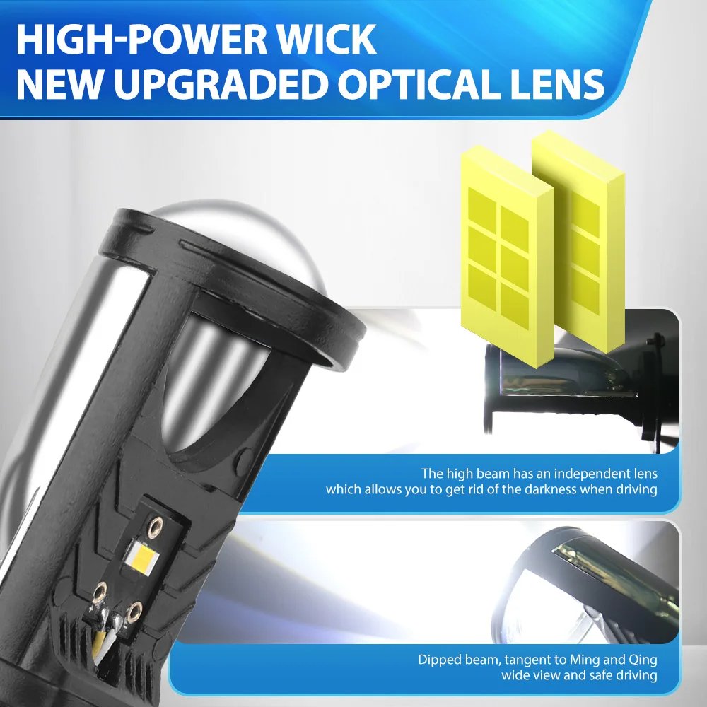 Led Mini H4 35W 6000K LED Projector Lens Bulbs for RHD/LHD Headlamp Foshan Led Y6 Y7 Luces Led Headlights Bulb