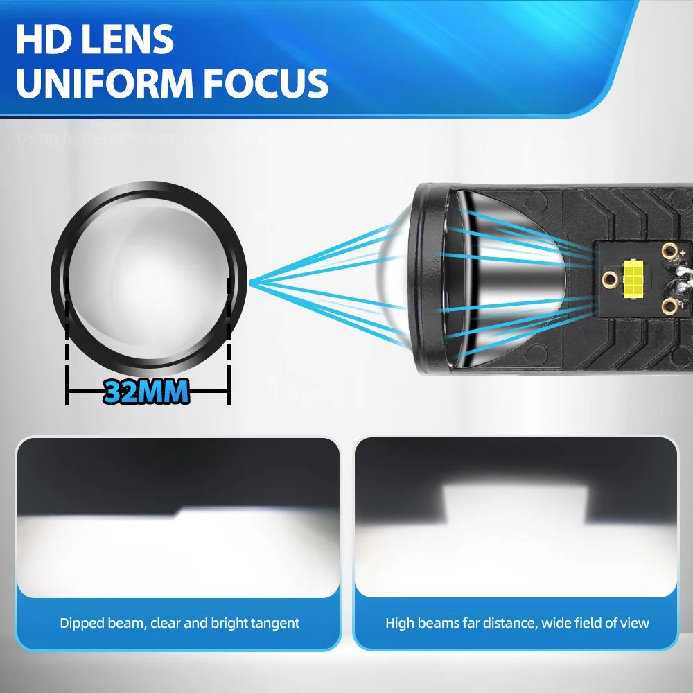 Led Mini H4 35W 6000K LED Projector Lens Bulbs for RHD/LHD Headlamp Foshan Led Y6 Y7 Luces Led Headlights Bulb