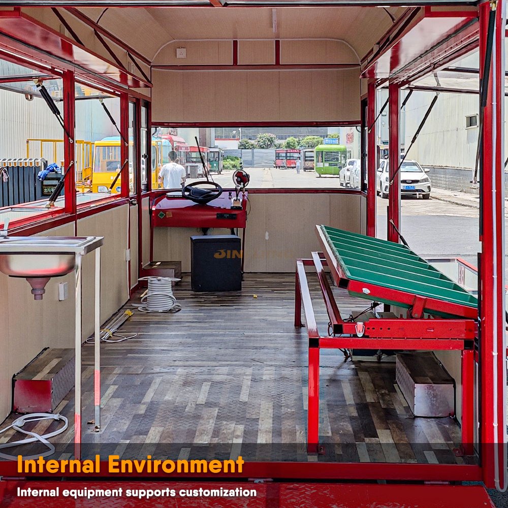 JINLIJING High Quality Full Equipped Snack Machines Commercial Fruit Truck Cart Street Mobile Store Food Trailer Bus With Wheels