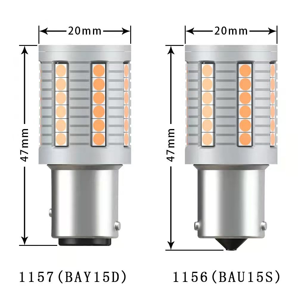 Car Accessory No Hyper Flash P21w 3156 7440 45smd 3030 Reversing Turning Light 12v Bulb White 4 Pack Socket Base 1156 Led Amber