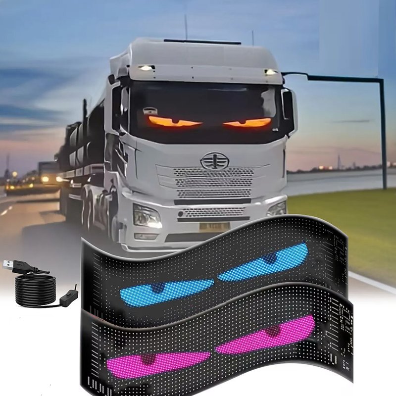 Led Devil Eyes for Truck with App USB Windshield Flexible Display Car Truck Dynamic Devil Eye Type Leds Lights for Night Driving